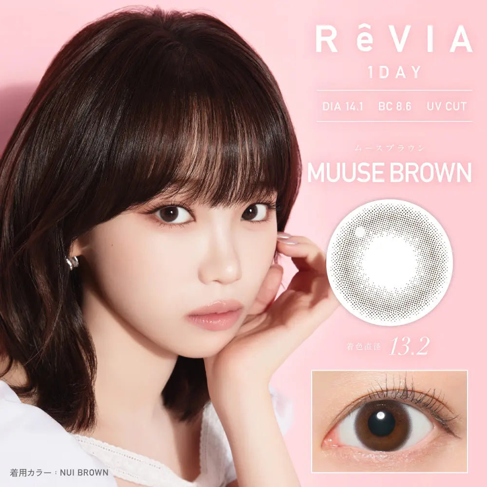 【預購】Revia Circle Muuse Brown 1 Day 十片裝